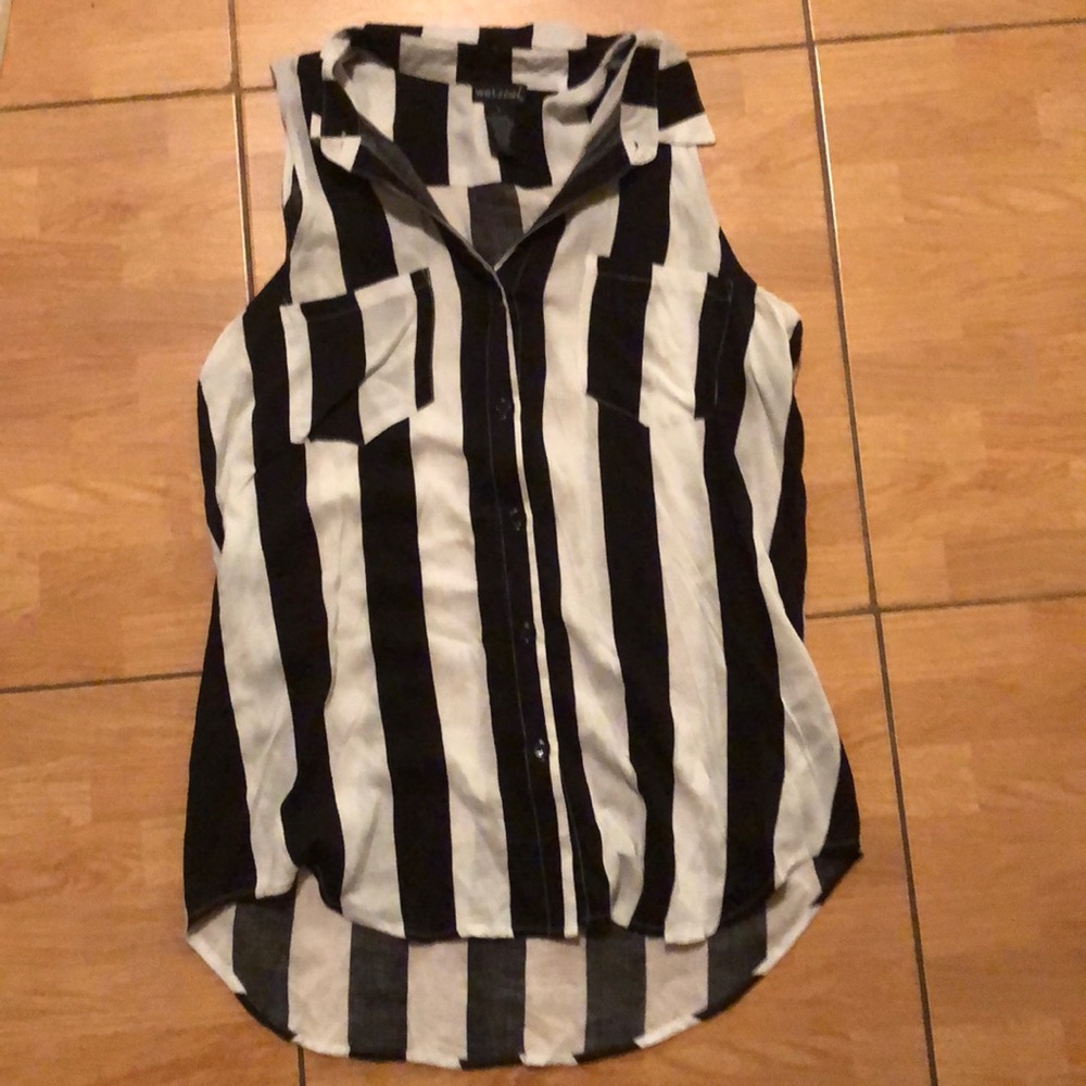 Gently worn white and black stripped